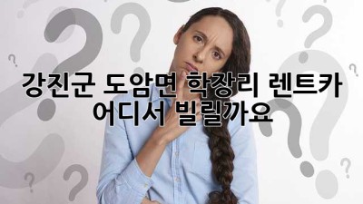 강진군 도암면 학장리 렌트카, 어디서 빌릴까요?