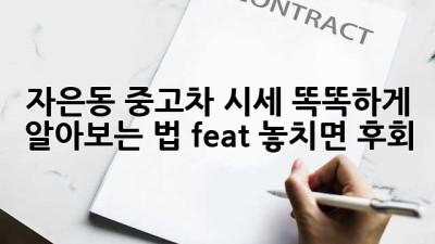 🚗💨 자은동 중고차 시세, 똑똑하게 알아보는 법! (feat. 놓치면 후회)